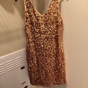 Gold sequin dress